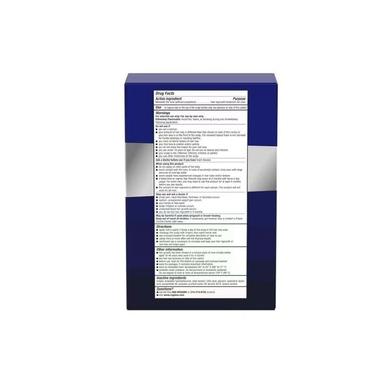 【現貨】美國 Rogaine 落健培健男士頭髮頭皮髮根毛囊慕斯泡沫強效單瓶60g，1瓶，3瓶整盒-細節圖2