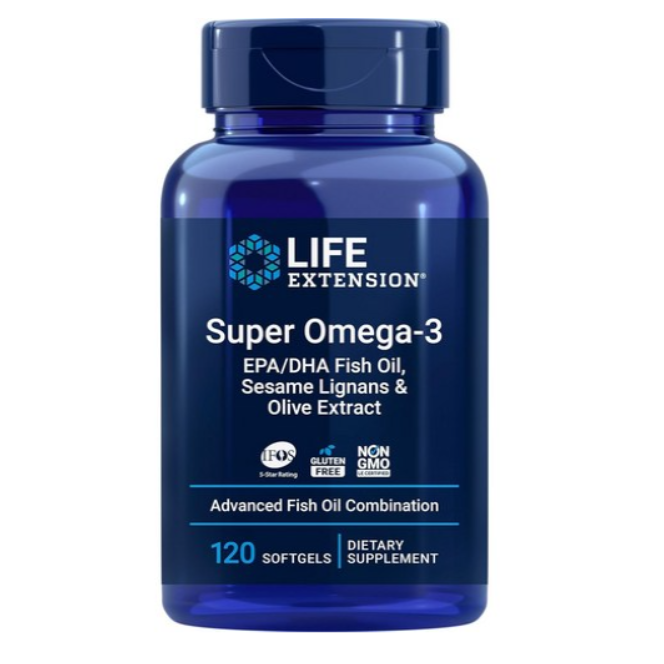 LIFE EXTENSION超級Omega-3魚油EPA軟膠囊DHA橄欖果羥基酪醇和橄欖苦苷石榴籽60粒120粒240粒-細節圖5