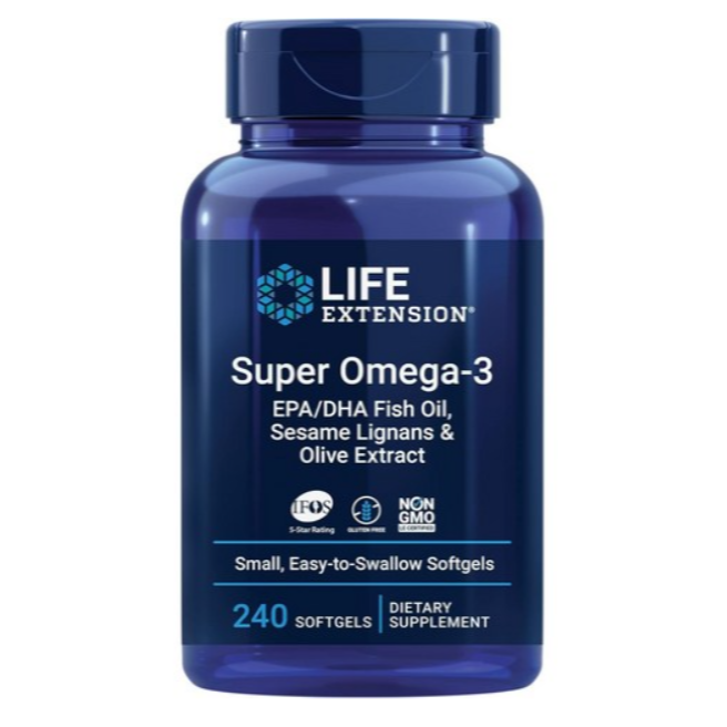 LIFE EXTENSION超級Omega-3魚油EPA軟膠囊DHA橄欖果羥基酪醇和橄欖苦苷石榴籽60粒120粒240粒-細節圖8