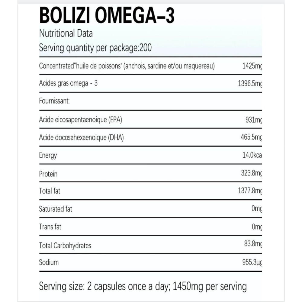 【現貨】英國Bolizi波力斯深海野生魚油1450mg高濃縮Omega3，EPA+DHA軟膠囊200粒-細節圖2