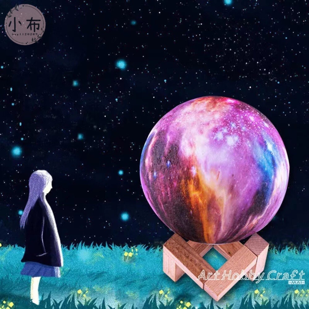 小布點︱月球燈-小夜燈︱月球燈 魔法星空燈 床頭燈 星球燈 檯燈 夜燈 設計感燈具 不插電 台燈 地球燈 小夜燈-細節圖6