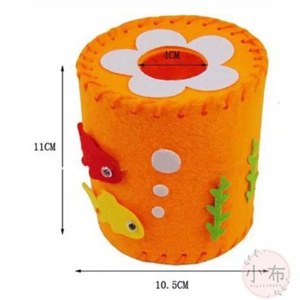 小布點∣不織布-紙巾桶∣不織布紙巾桶 紙巾桶 不織布圓筒 DIY 材料包 美勞 兒童手作 兒童縫針桶-細節圖4