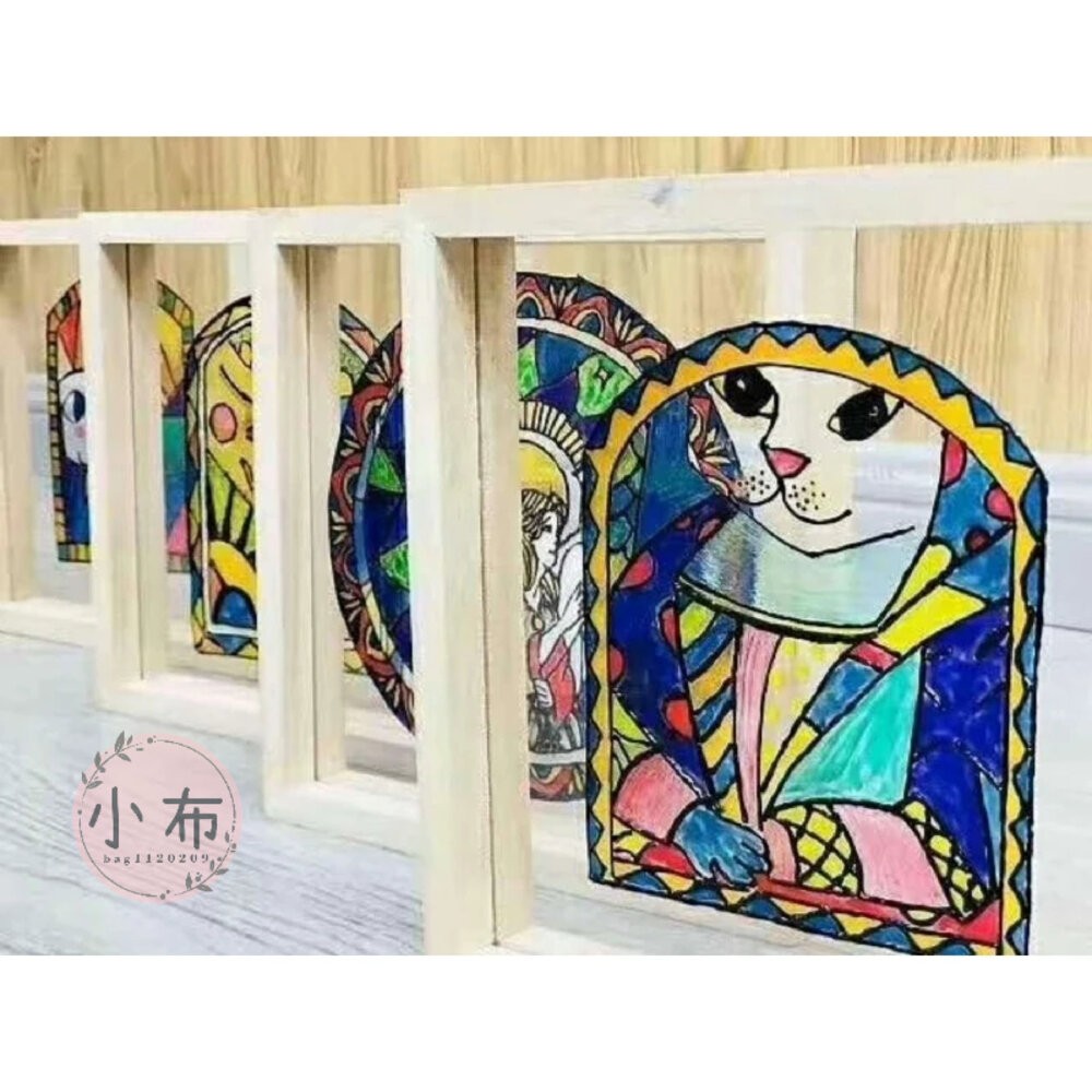 小布點︱仿玻璃畫框︱亞克力畫框 玻璃畫 玻璃框 實木相框 幼兒園diy彩繪 亞克力玻璃 安全畫框-細節圖3