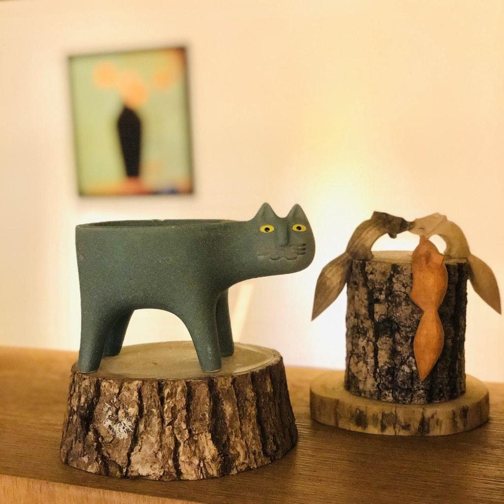 快速出貨 現貨 療癒 貓 花盆 花器 多肉植物盆栽 貓草種植 貓咪盆栽 陶瓷盆 情人節 卡通 生日禮物 交換禮物 仙人掌-細節圖2