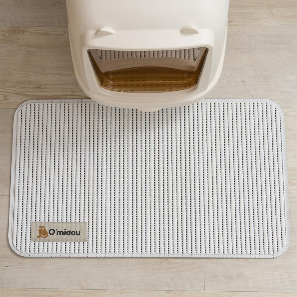 現貨 雙層口袋 貓砂墊 落砂墊 止滑墊 無毒  PER環保材質 台灣製造 外銷日本 袋口式 可機洗 腳踏墊 -白色-細節圖2