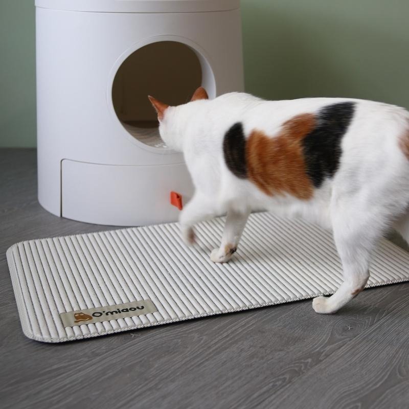 現貨 雙層口袋 貓砂墊 落砂墊 止滑墊 無毒  PER環保材質 台灣製造 外銷日本 袋口式 可機洗 腳踏墊 -白色-細節圖3