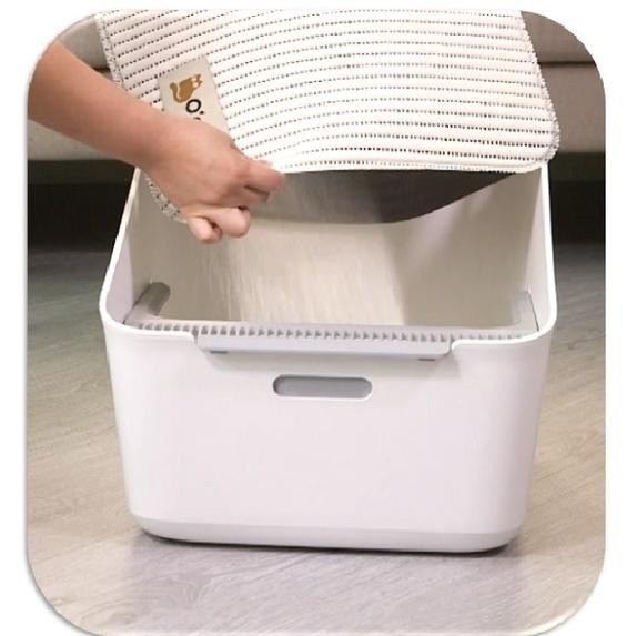 現貨 雙層口袋 貓砂墊 落砂墊 止滑墊 無毒  PER環保材質 台灣製造 外銷日本 袋口式 可機洗 腳踏墊 -白色-細節圖7