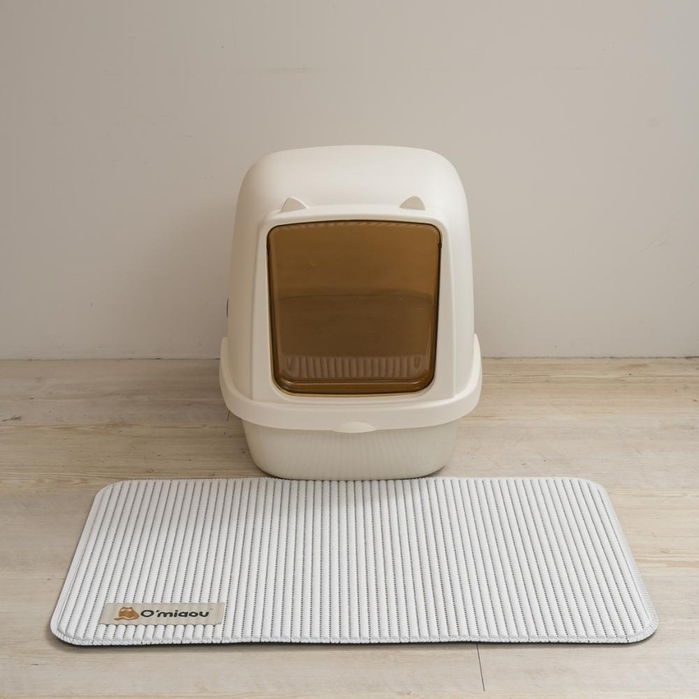 現貨 雙層口袋 貓砂墊 落砂墊 止滑墊 無毒  PER環保材質 台灣製造 外銷日本 袋口式 可機洗 腳踏墊 -白色-細節圖8