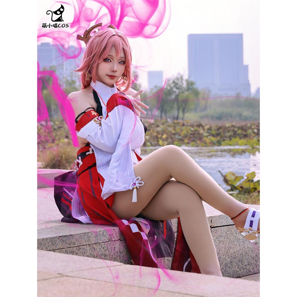 愛如潮水❤ 原神 八重神子 性感角色扮演 角色誘惑 情趣內衣 cosplay-細節圖2