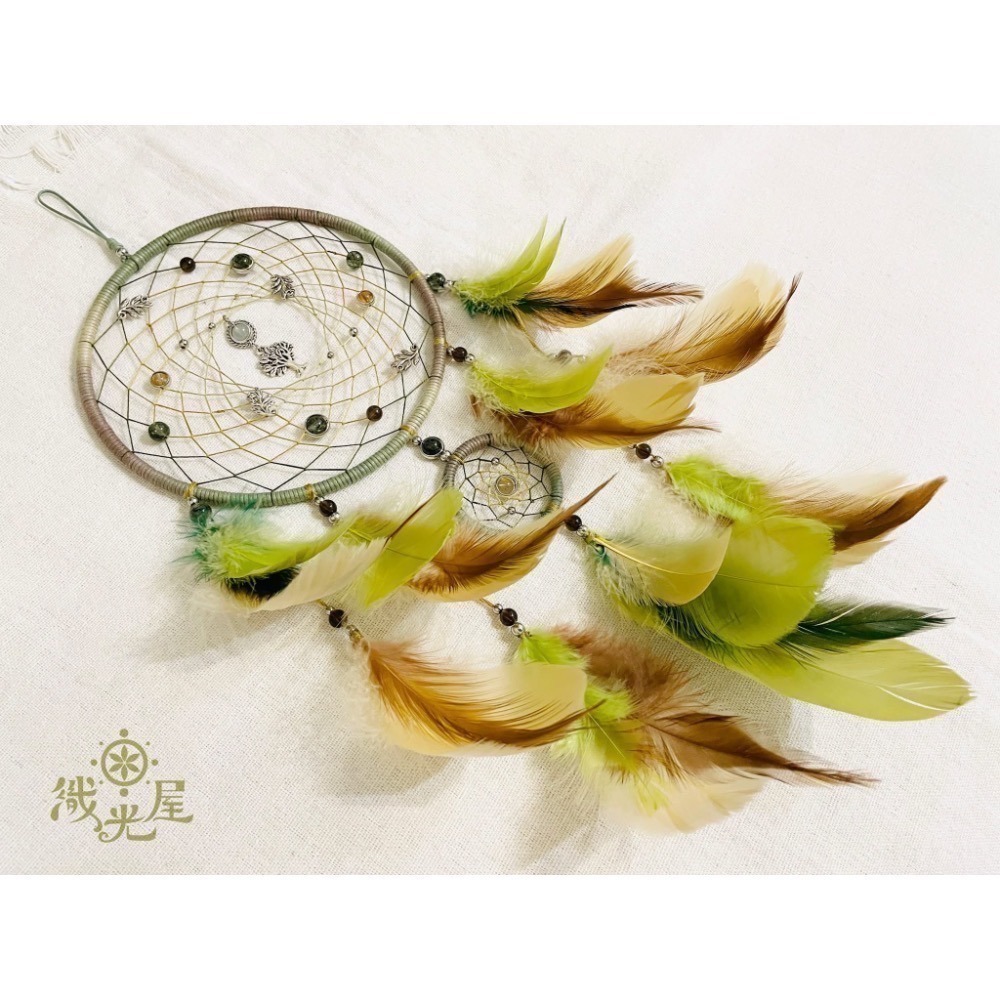 綠隱之森 - 祝福捕夢網掛件（大）-細節圖2