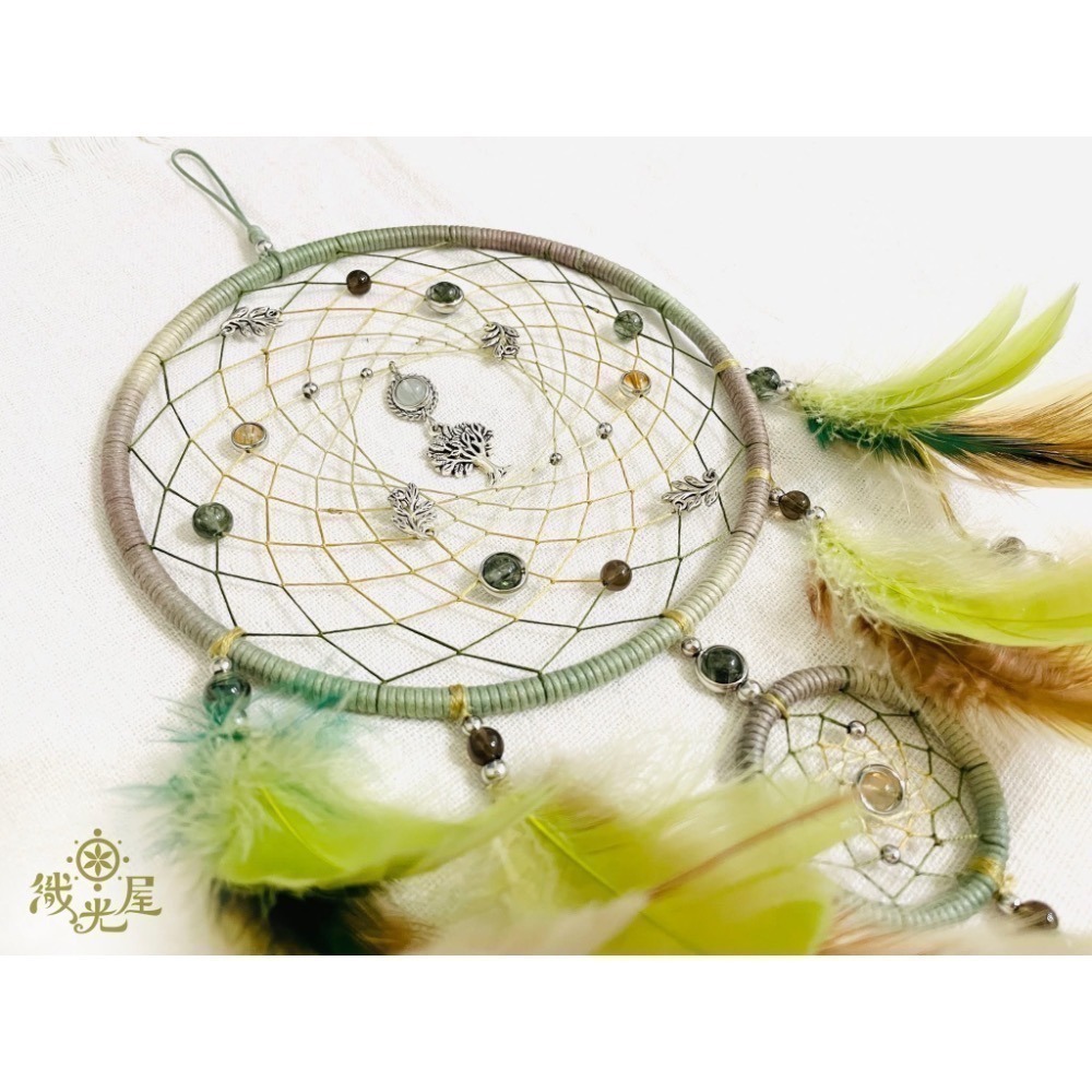 綠隱之森 - 祝福捕夢網掛件（大）-細節圖3