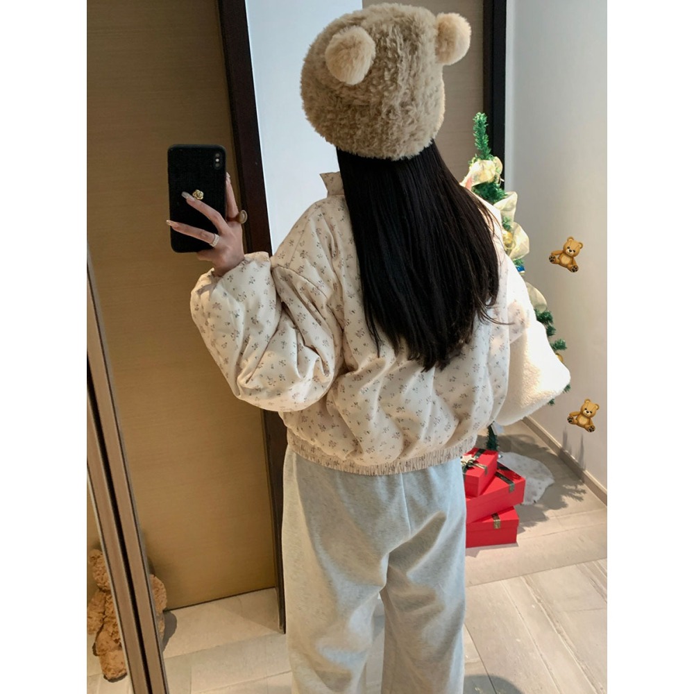 小碎花短款鴨絨外套-細節圖4