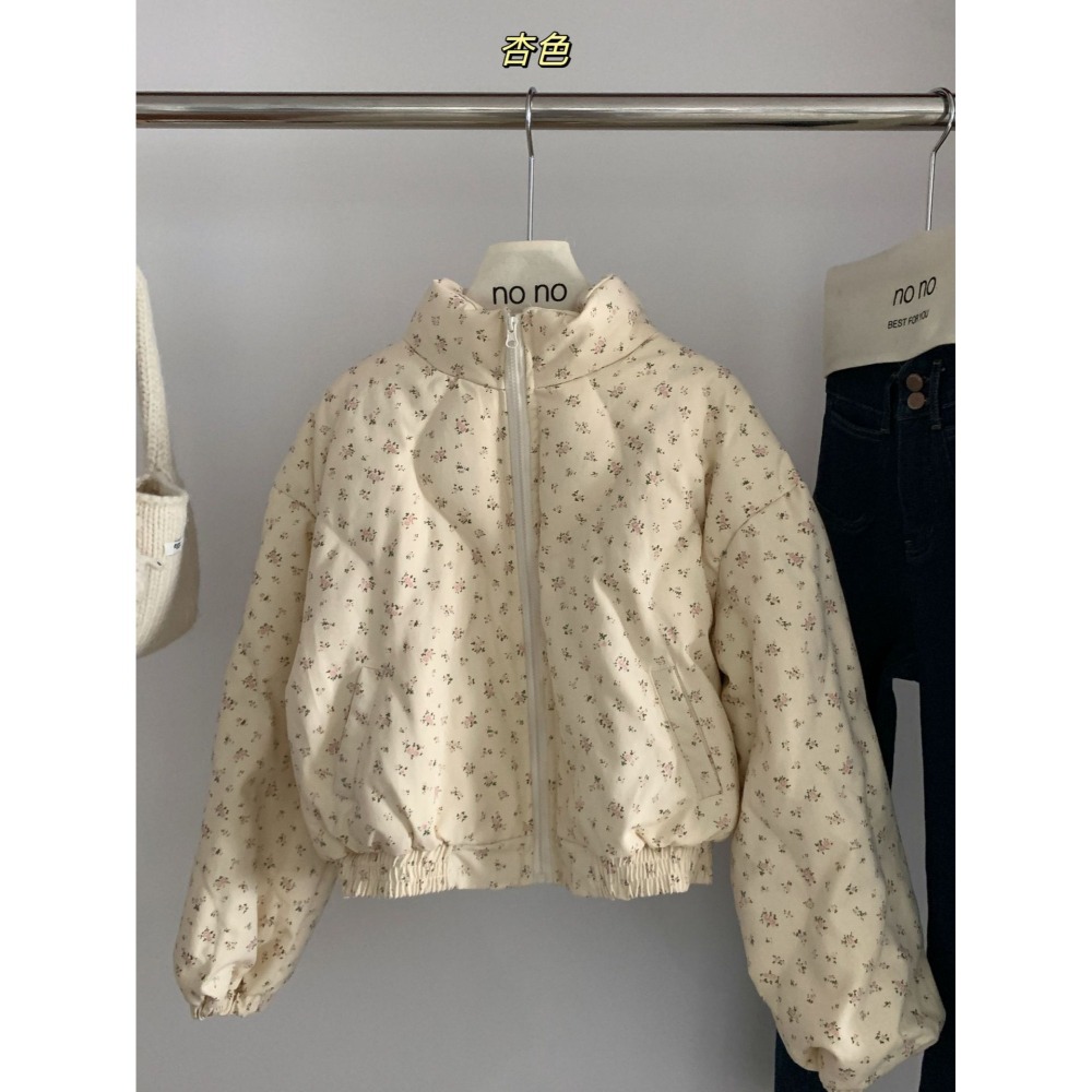 小碎花短款鴨絨外套-細節圖5