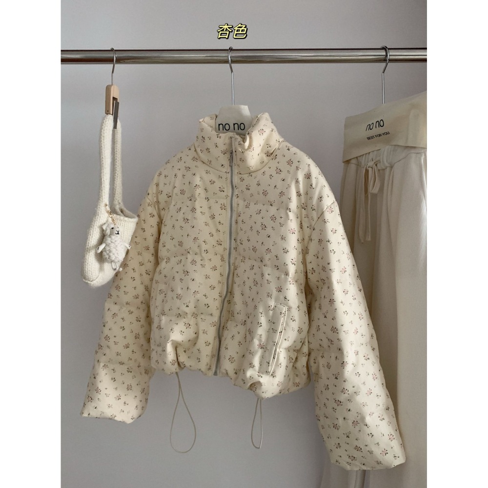 小碎花澎澎鴨絨外套-細節圖4