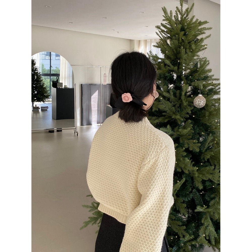 寬鬆麻花抽繩毛衣-細節圖6