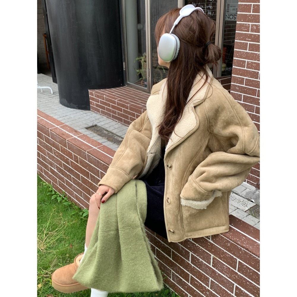 麂皮羔羊機車外套-細節圖3