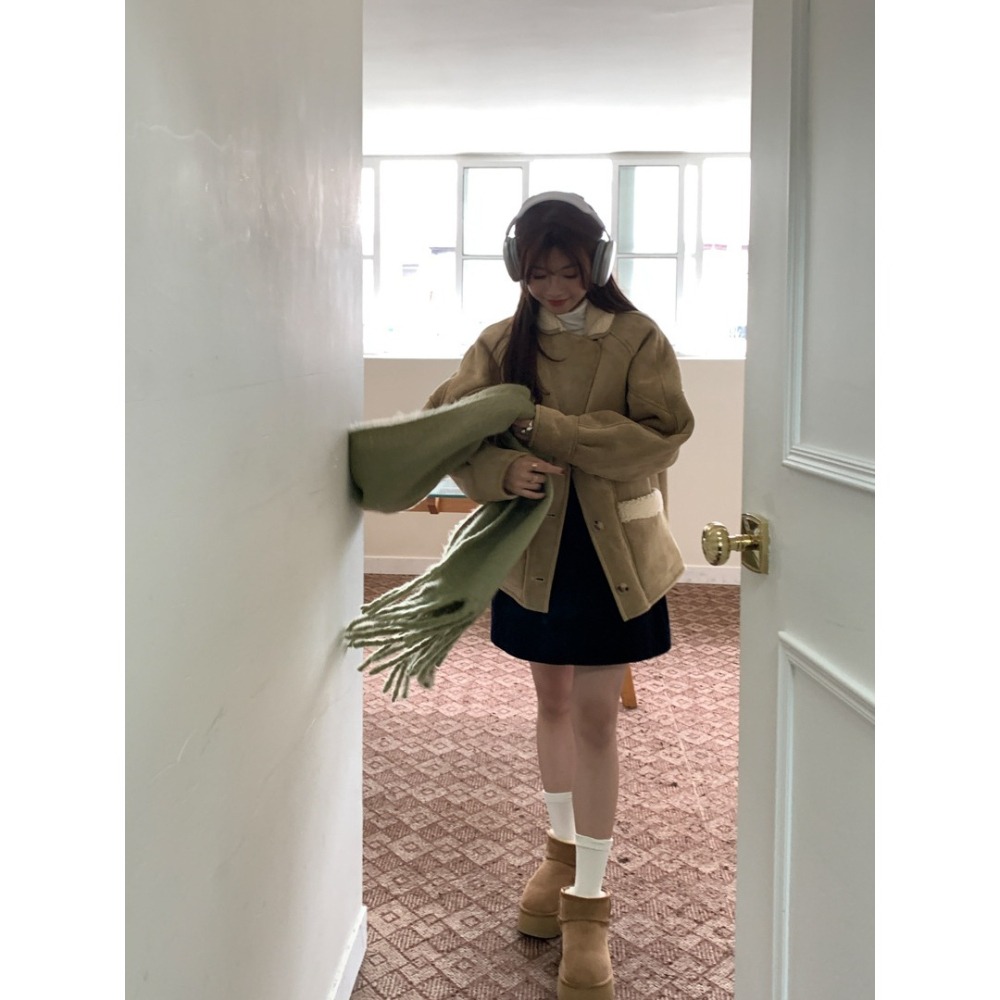 麂皮羔羊機車外套-細節圖4