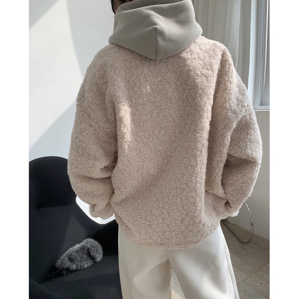 小綿羊羔羊絨外套-細節圖2