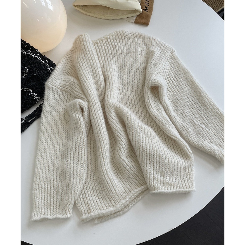 奶油粗針織毛衣-細節圖4