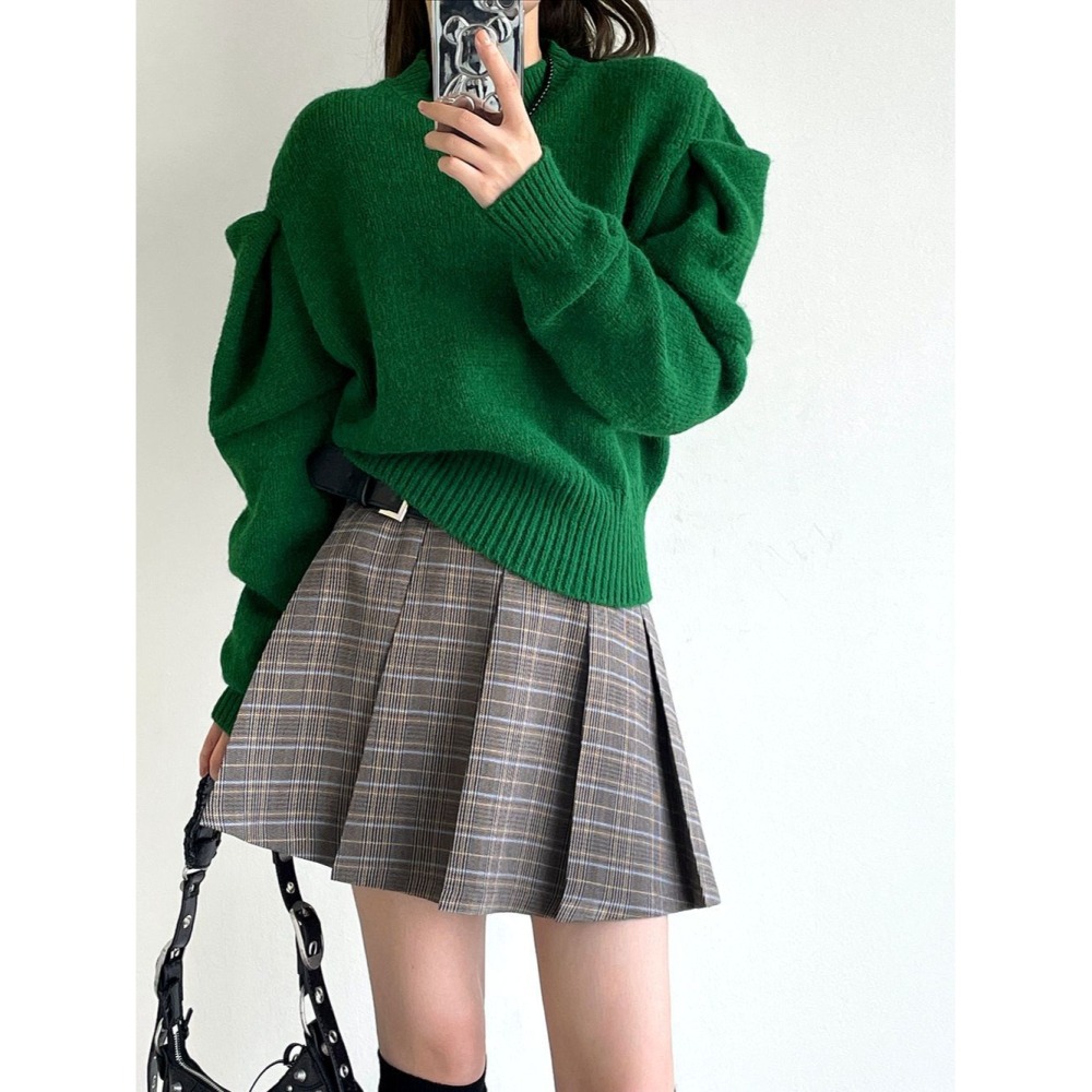 泡泡袖針織毛衣-細節圖3