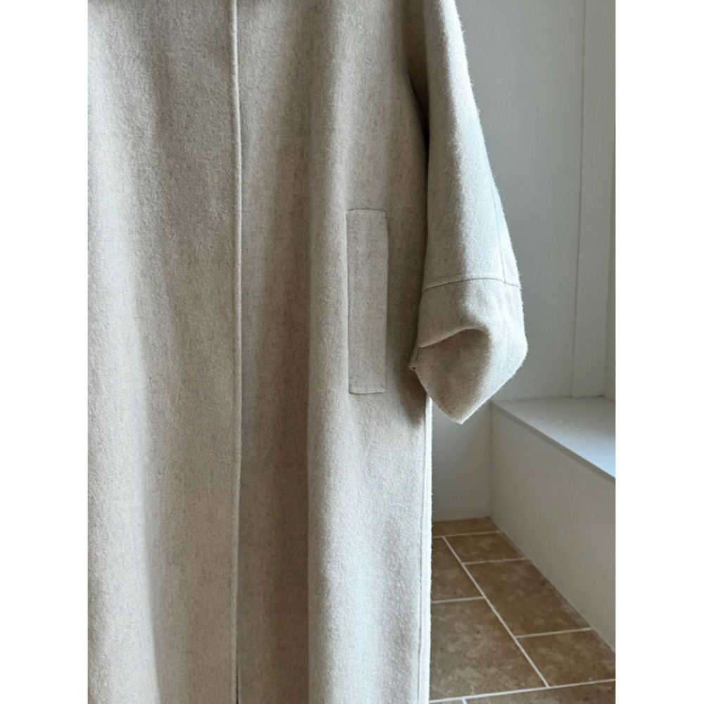 日系繭型羊毛大衣-細節圖9