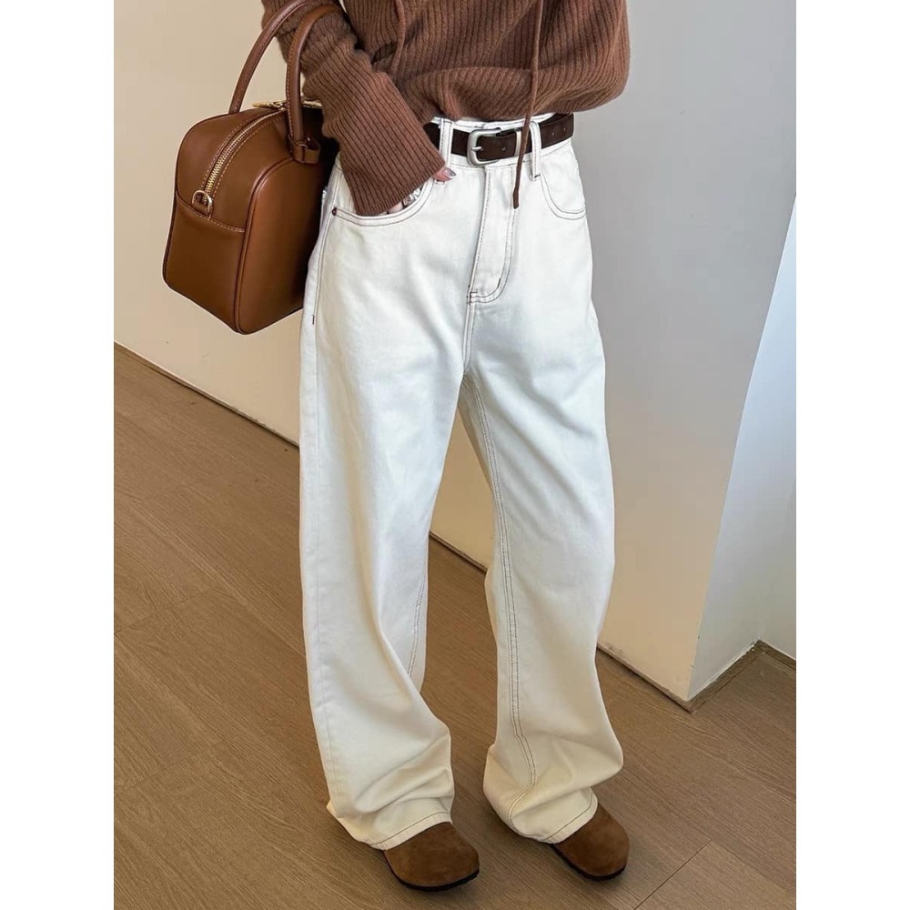 薄刷絨直筒落地褲-細節圖2