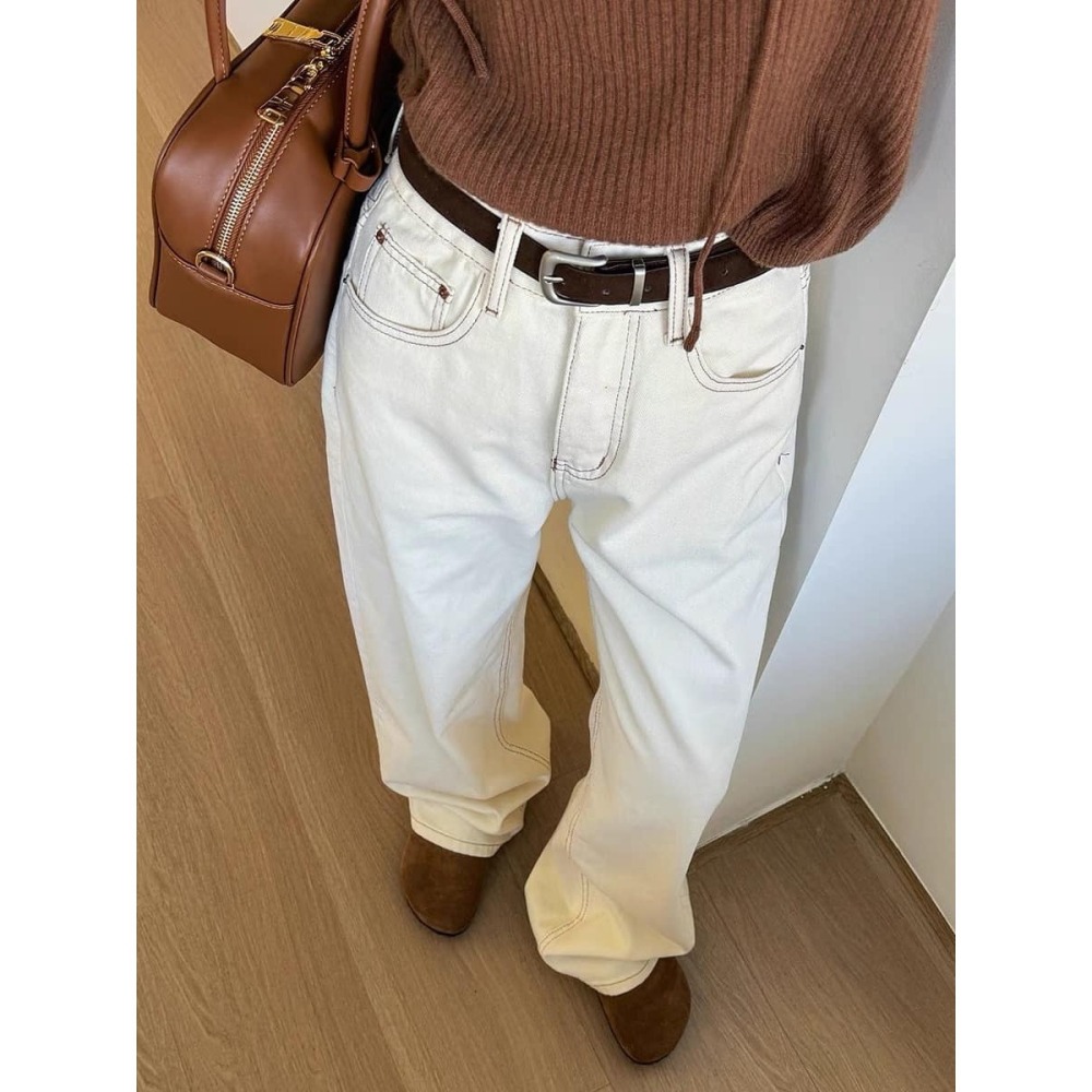 薄刷絨直筒落地褲-細節圖3