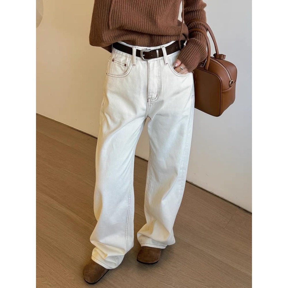 薄刷絨直筒落地褲-細節圖4