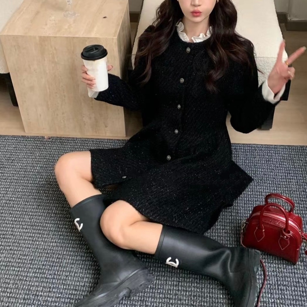 立領羊毛洋裝-領片、袖口可拆-細節圖3