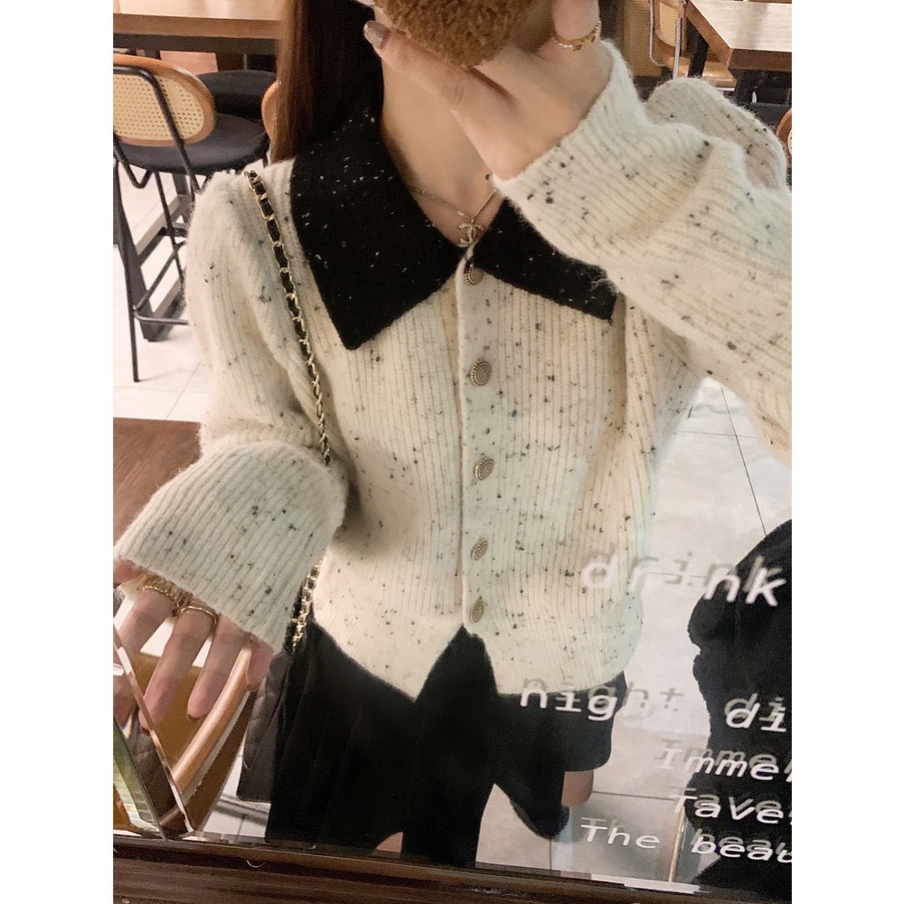 撞色針織上衣-細節圖3