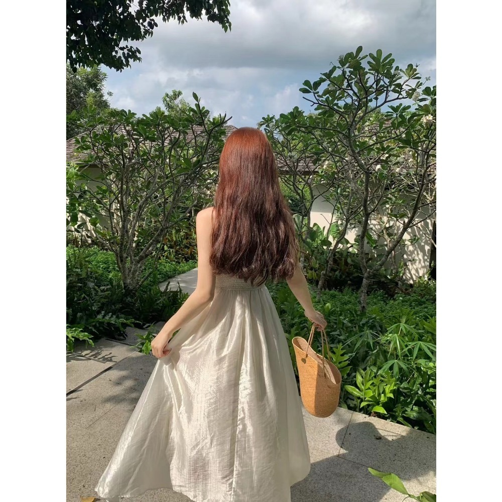 桃心領珠光洋裝-兩色｜TIAMTIAM-細節圖3