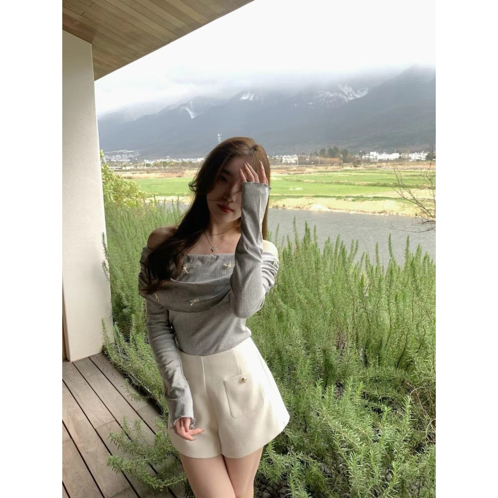 蝴蝶結皺褶上衣-三色｜TIAMTIAM-細節圖7