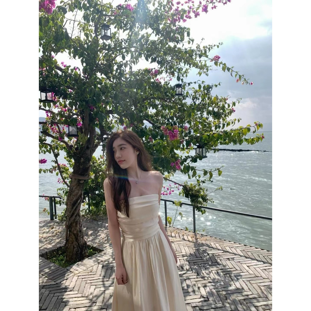 皺褶珠光洋裝-兩色｜TIAMTIAM-細節圖2