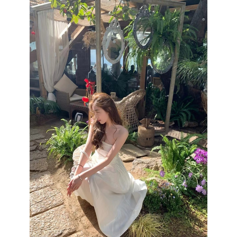 皺褶珠光洋裝-兩色｜TIAMTIAM-細節圖8