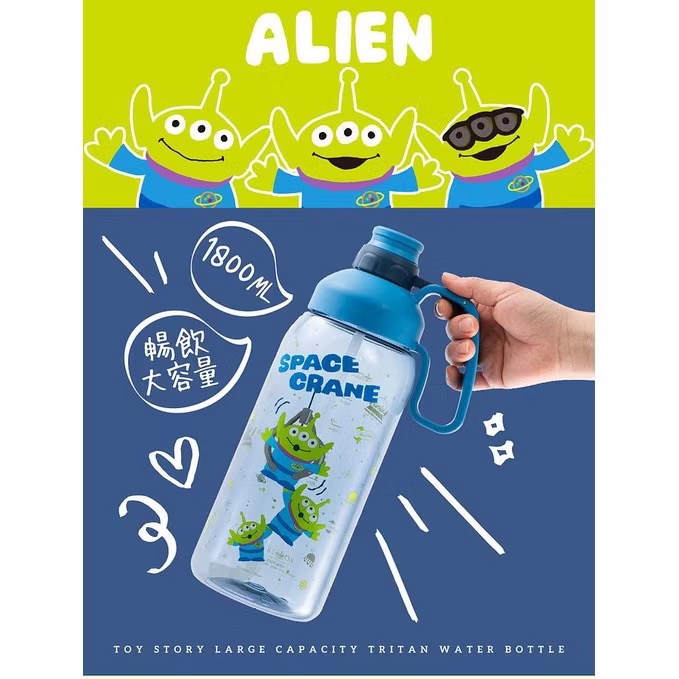 絶版 全新 三眼怪 HOUSUXI 舒熙 1800ml Tritan大容量水瓶-細節圖5