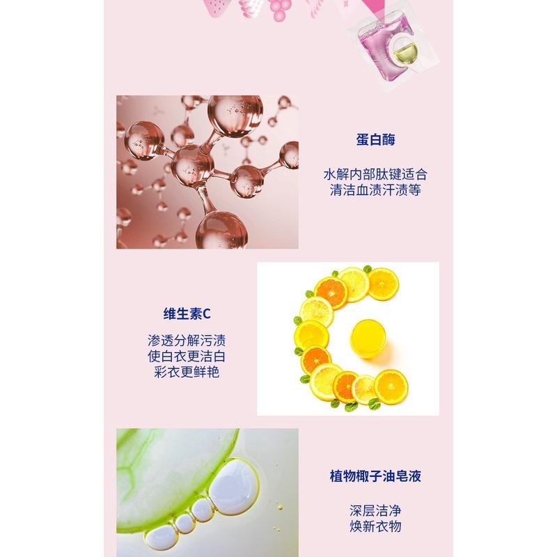 【綠葉】 愛生活紅石榴洗衣凝珠30顆2合1去污護色持久留香洗衣液濃縮-細節圖5