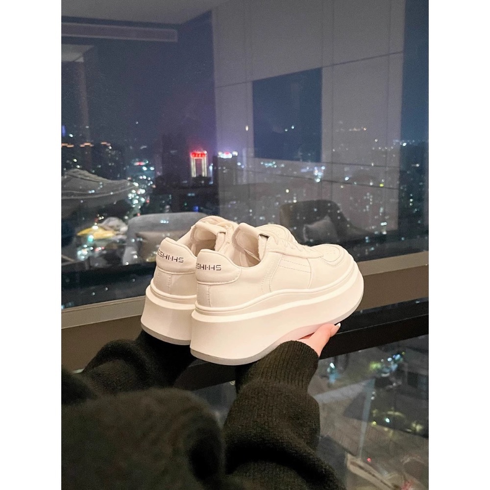 Beneddy韓國歐膩厚底休閒小白鞋-細節圖9