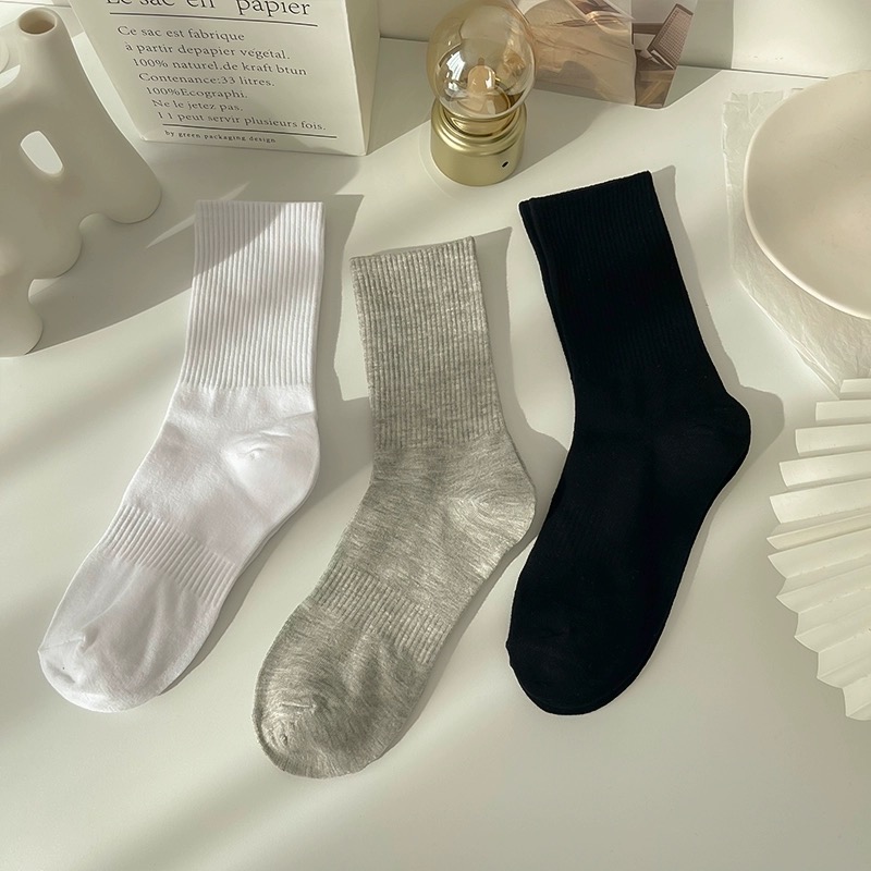 Beneddy棉質素色長襪/中襪/短襪（3色）-細節圖3