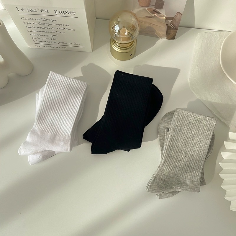 Beneddy棉質素色長襪/中襪/短襪（3色）-細節圖4