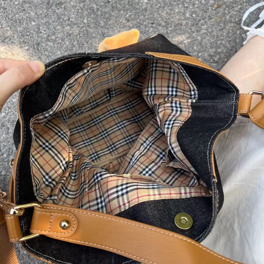 黑皮KT百搭大容量撞色斜挎推特包-細節圖5