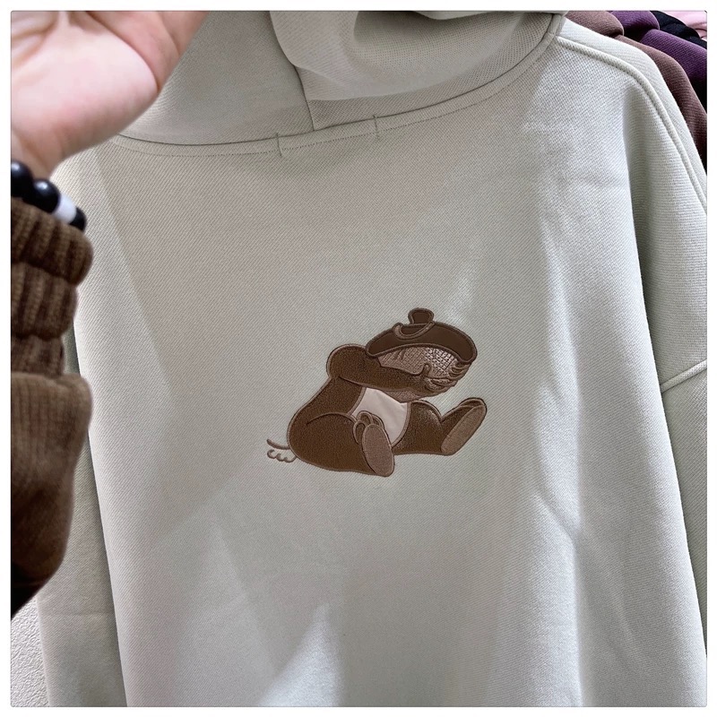 韓國休閒寬鬆奇奇蒂蒂帽tee-細節圖4