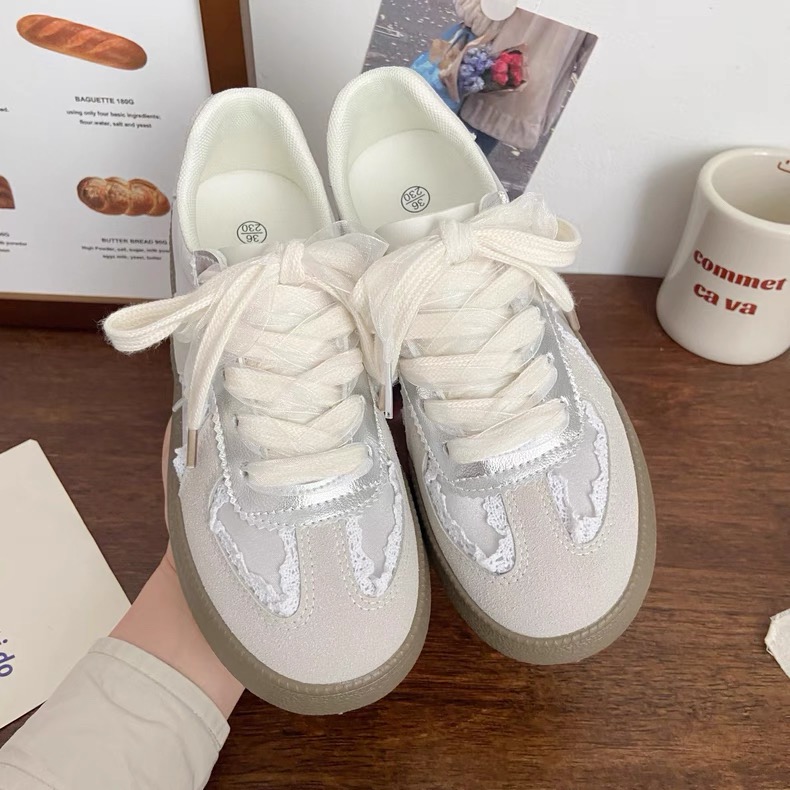 高顏值 軟Q底蕾絲德訓休閒鞋-細節圖5