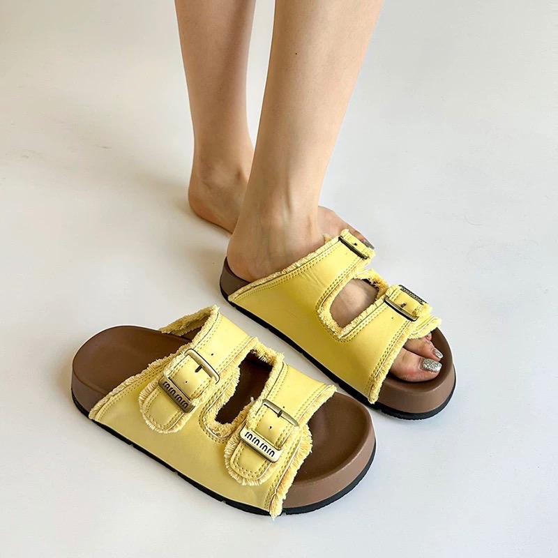 復古高級感m字母厚底勃肯拖鞋-細節圖10