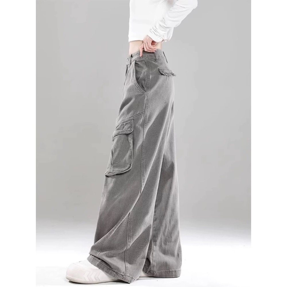 S-4XL 美式復古工裝牛仔彎刀褲-細節圖5