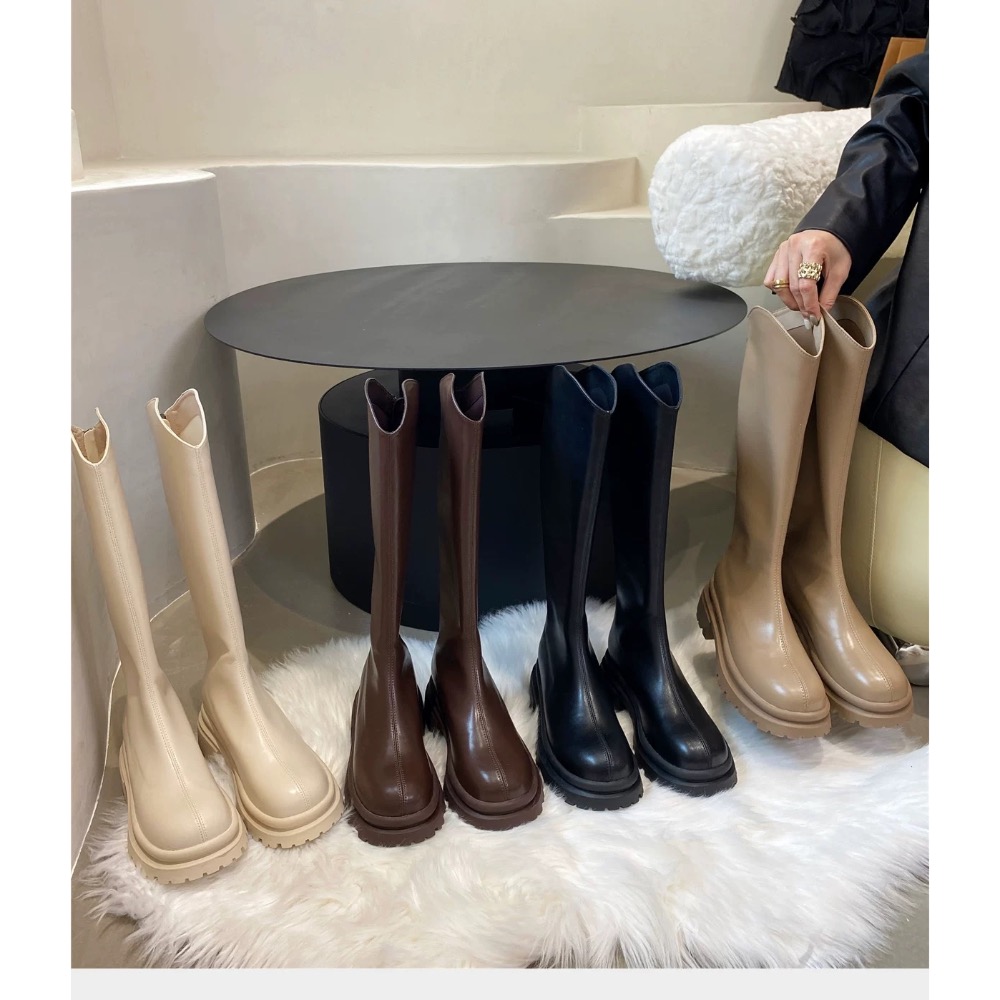 穿搭必備 顯瘦V口長靴-細節圖2