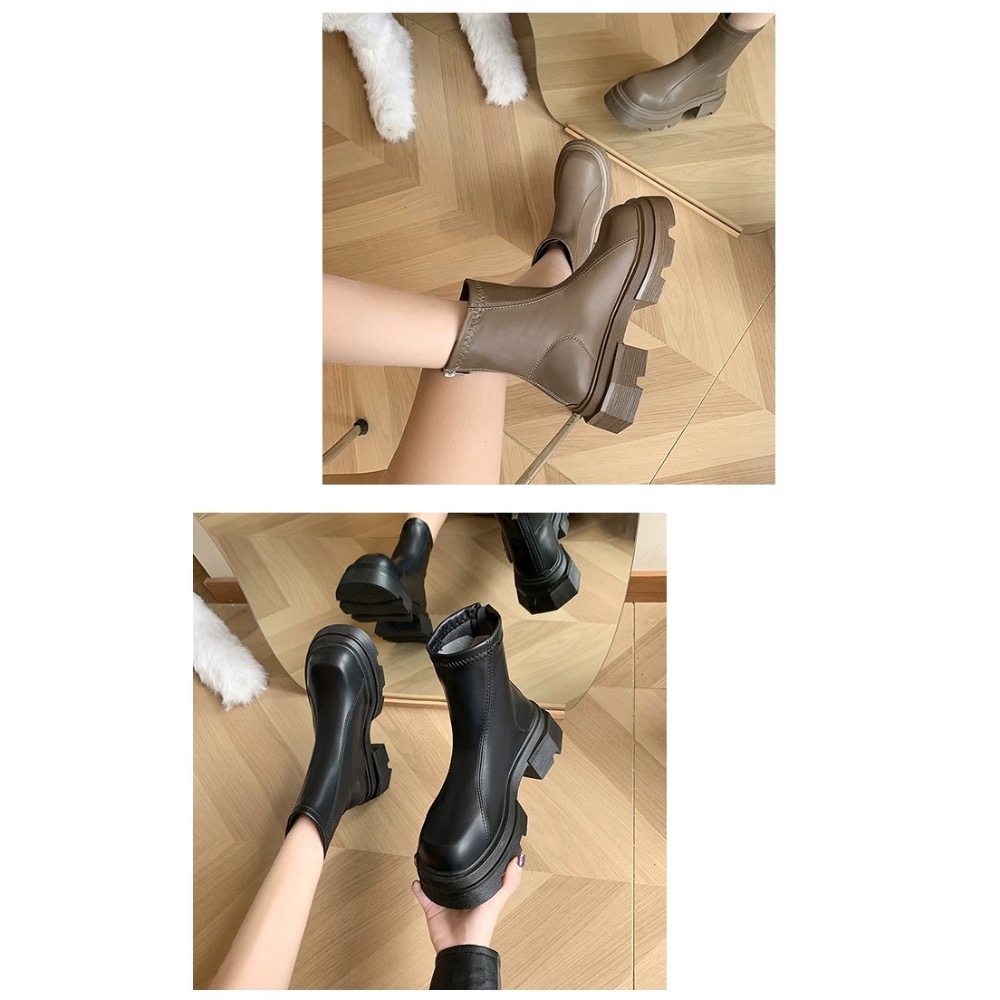 韓系復古厚底瘦瘦馬丁靴-細節圖6