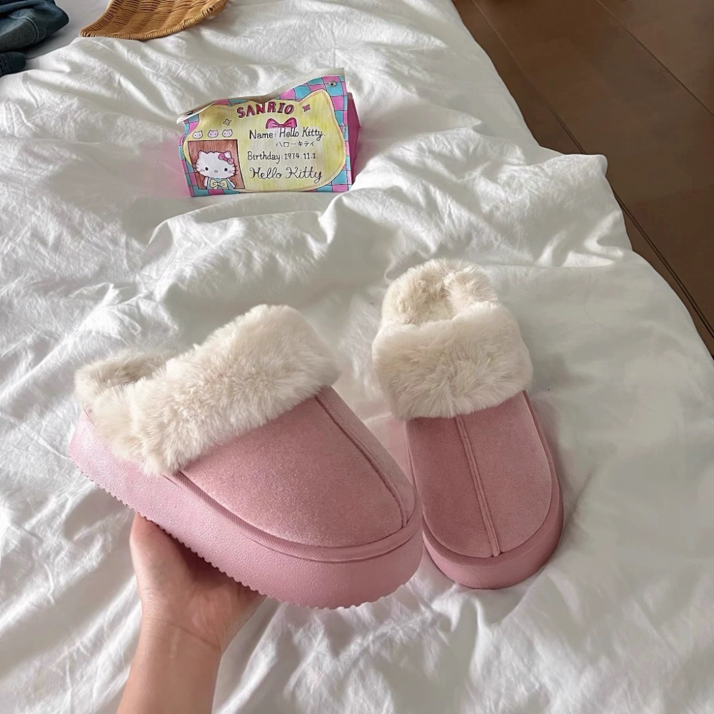 厚底保暖毛毛拖鞋/半拖雪地靴-細節圖3