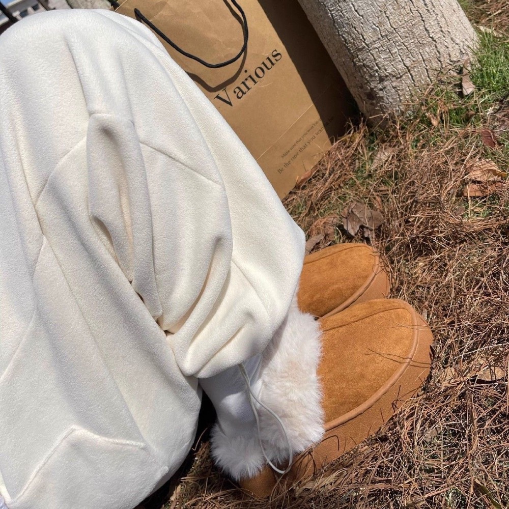 厚底保暖毛毛拖鞋/半拖雪地靴-細節圖10