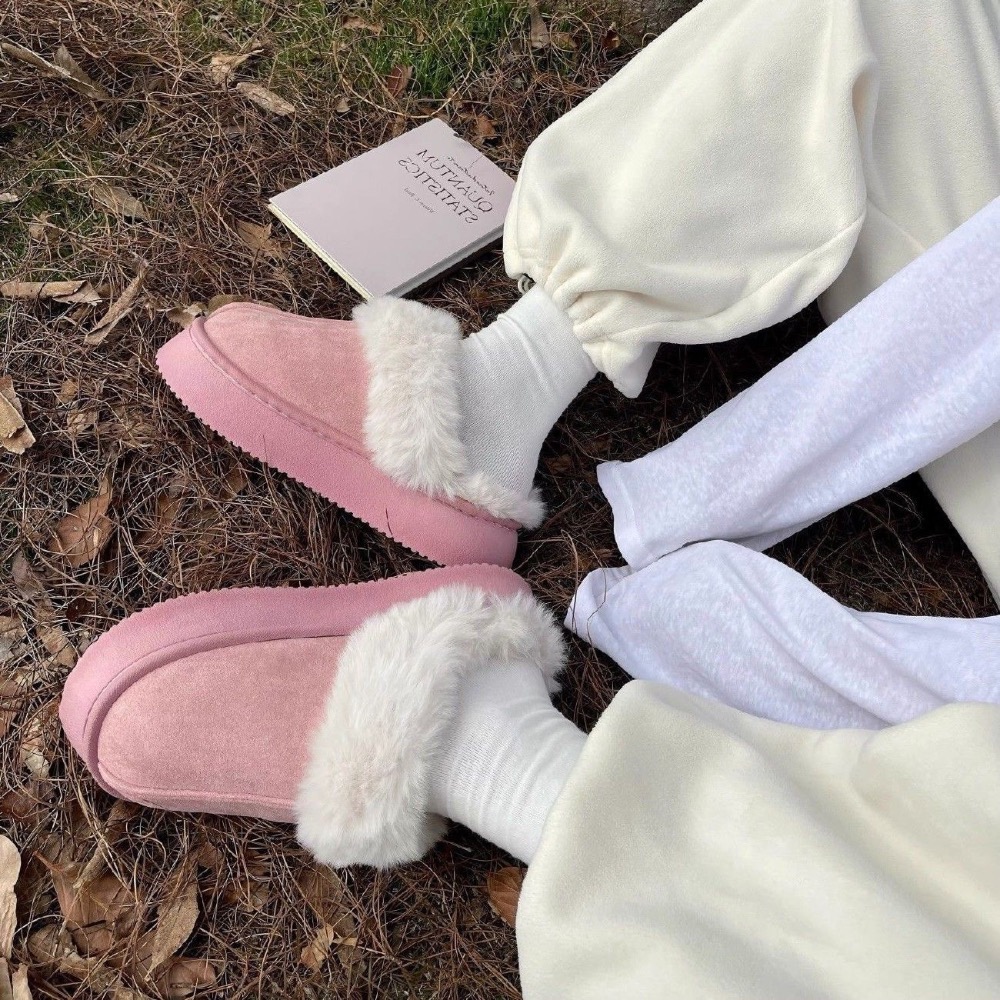 厚底保暖毛毛拖鞋/半拖雪地靴-細節圖7