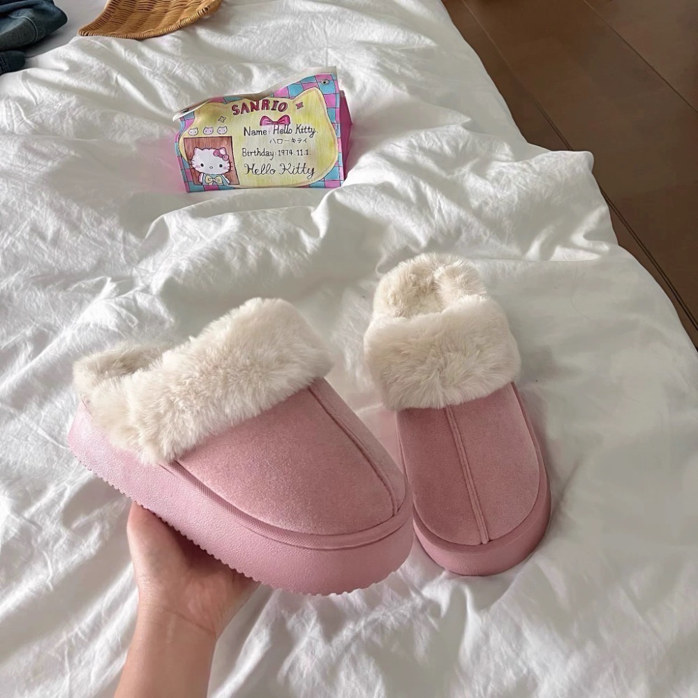 現貨🔥厚底保暖毛毛拖鞋/半拖雪地靴-細節圖3